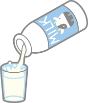 牛乳は反射光が散乱するので白く見えます。