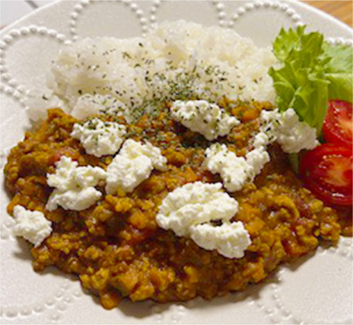 キーマカレー＆カッテージチーズ